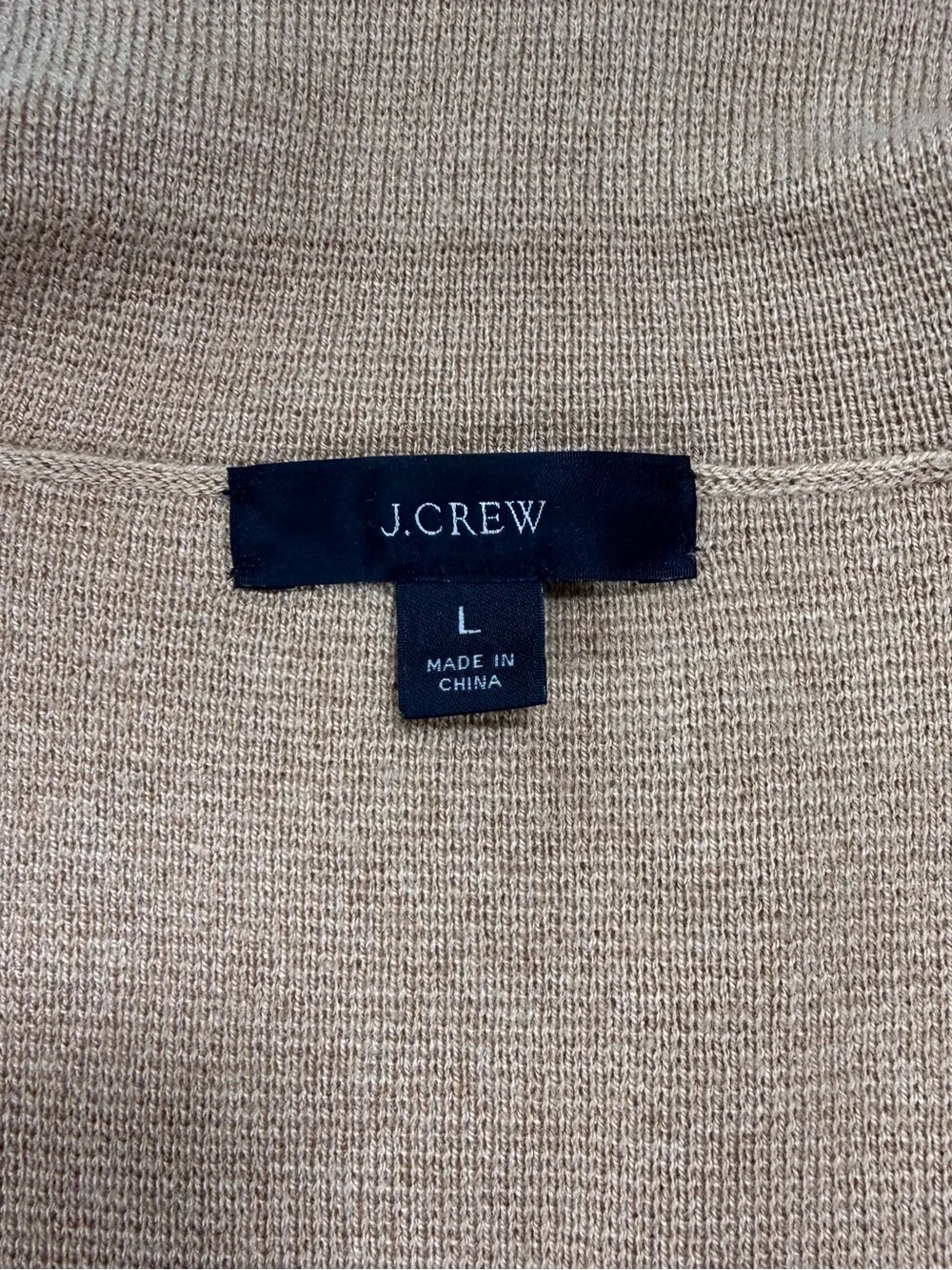 J. Crew Cotton Wool Blend Camel Knit Blazer-Style Cardigan Coatigan Size Large